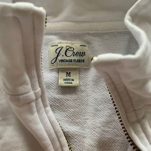 J crew white vintage kangaroo 3/4 zip mock neck